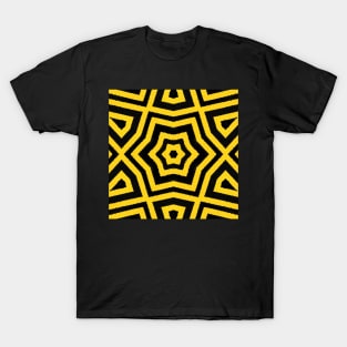 HIGHLY Visible Yellow and Black Line Kaleidoscope pattern (Seamless) 7 T-Shirt